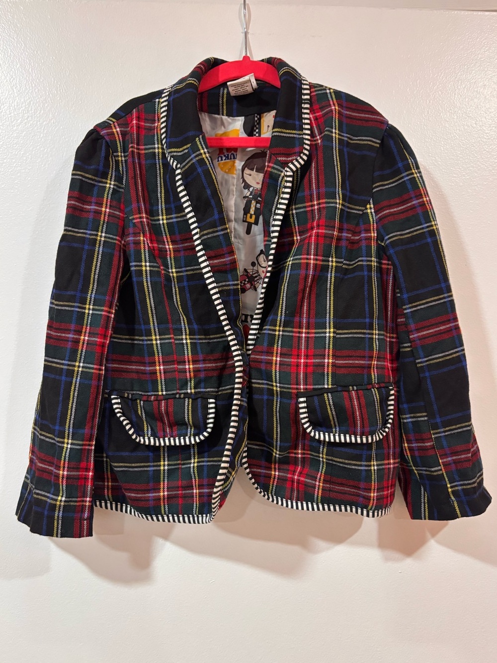 Harajuku Mini Target Gwen Stefani Tartan Plaid Blazer Jacket 5T